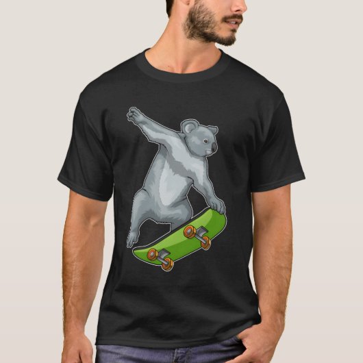コアラ スケーター スケートボード スポーツ ガール Tシャツ (正面)