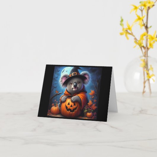 コアラ・ハロウィーンの衣装 カード (黄色い花)