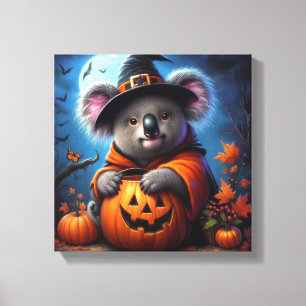 コアラ・ハロウィーンの衣装 キャンバスプリント