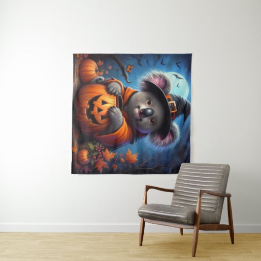 コアラ・ハロウィーンの衣装 タペストリー (インサイチュ(横))