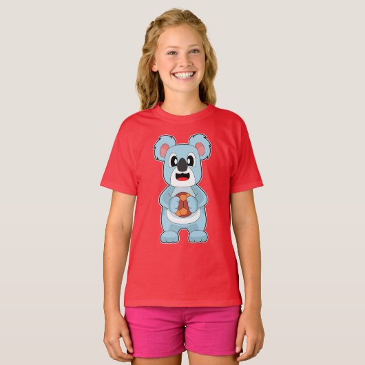 コアラ ハンドボール選手 ハンドボール Tシャツ (正面フル)