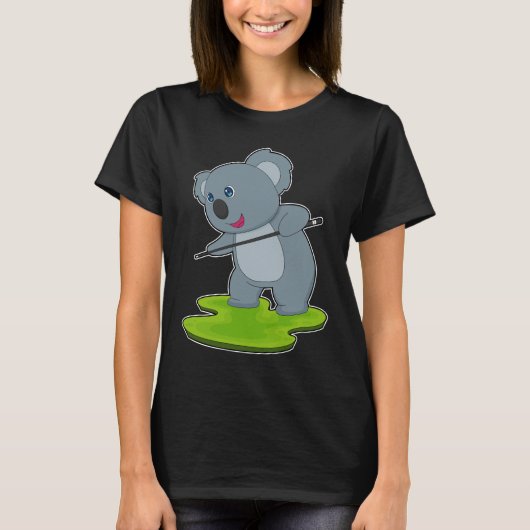 コアラ ビリヤード キュー スポーツ Tシャツ (正面)