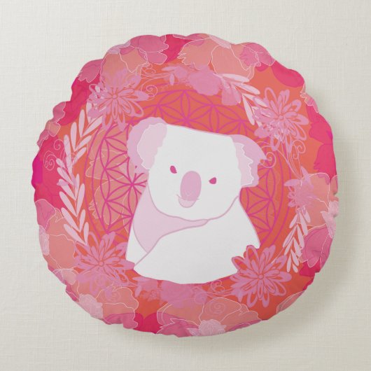 コアラ フラワーフライフ ラウンドクッション (正面)
