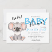 コアラ・ベイビー・シャワーへの招待されました 案内状 (正面)