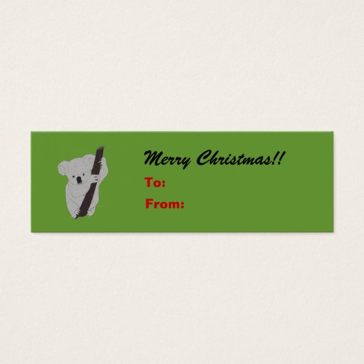 コアラ メリークリスマス ホリデーギフトタグ (正面)