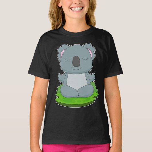 コアラ ヨガ フィットネス 体操 Tシャツ (正面)