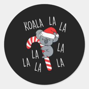 コアラ ラララ - オーストラリアのクリスマスもじり おもしろ オーストラリア製 ラウンドシール