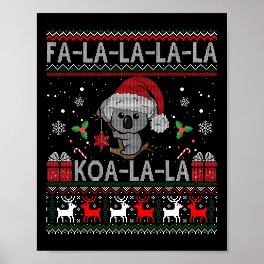 コアラ – ラ – ラキュートKoala BearオーストラリアのクリスマスU ポスター (正面)