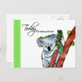 コアラ – 「今日は本当に良い日だ!」 ポストカード (正面/裏面)