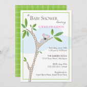 コアラ-女の子のベビーシャワーの招待状 招待状 (正面/裏面)