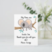 コアラ 私の駒はコアラ茶 ありがとう スタッフ ポストカード (スタンド正面)