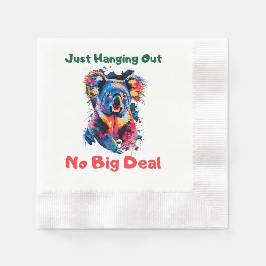 コアラ 縁ありカクテルナプキン (正面)