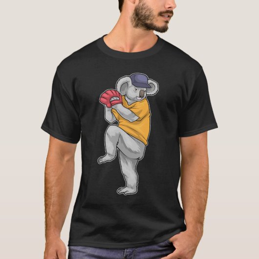 コアラ 野球 グローブ Tシャツ (正面)