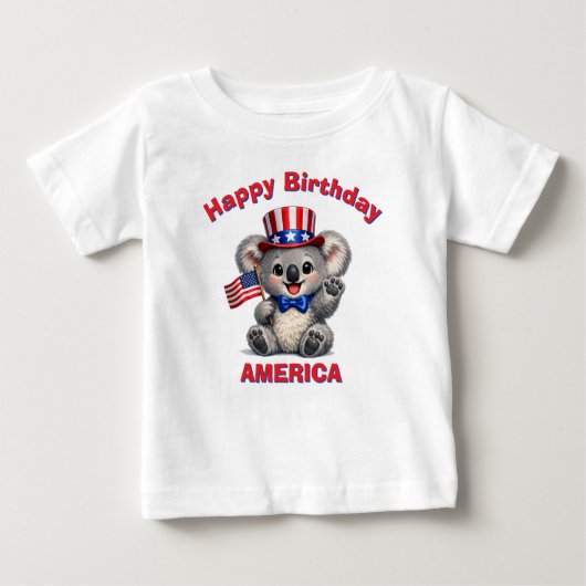 コアラ (5af) 愛国少年Tシャツ ベビーTシャツ (正面)