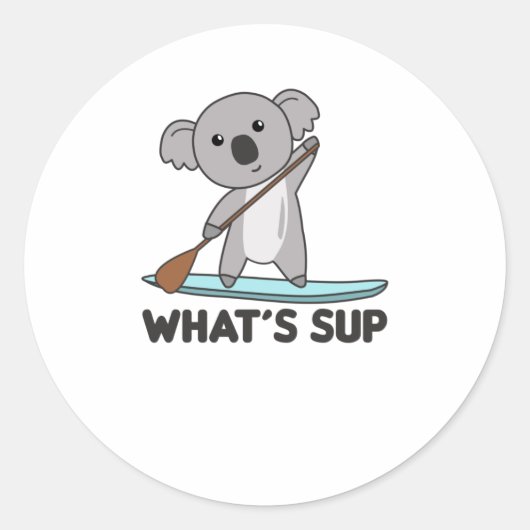 コアラwhats Supチームコアラおもしろいスパドル ラウンドシール (正面)