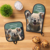 コアリティ料理が提供ここにおもしろいキッチン 鍋つかみ&鍋敷きセット (トップダウン)