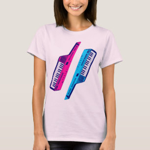 コアー ティガー 80年代 レトロ ビンテージ キーター ピンク & ブルー Tシャツ