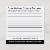 コア値によるカードの強化 スクエア名刺 (裏面)