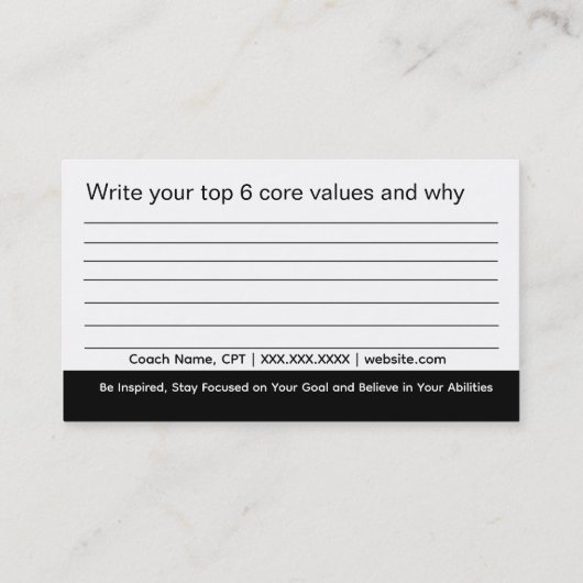 コア値によるカードの強化 名刺 (裏面)