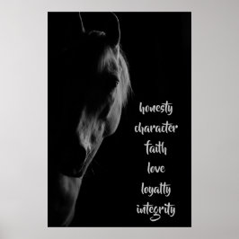 コア値ホワイトホース枠アート ポスター