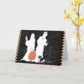 コア強度とマルチニス幽霊ハロウィーンピラティス カード (黄色い花)