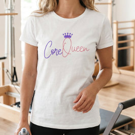 コア・クイーン・ピラティスTシャツ - 強くてスタイリッシュなワークアウト Tシャツ