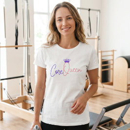 コア・クイーン・ピラティスTシャツ - 強くてスタイリッシュなワークアウト Tシャツ