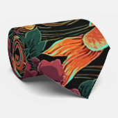 コイおよびシャクヤクの首のタイ ネクタイ (ロール)