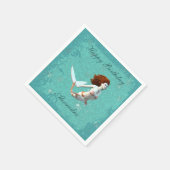 コイかわいらしマーメイド水中スイミング スタンダードカクテルナプキン (角)