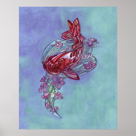 コイと桜バイアダム・デニス ポスター (正面)