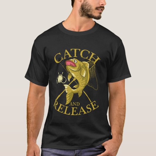 コイのキャッチ&リリース コイ狩り Tシャツ (正面)