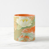 コイのコイの魚のスイレンの池のコンボのマグ マグカップ (中央)