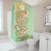 コイのコイの魚のスイレンの池のシャワー・カーテン シャワーカーテン (インサイチュ)