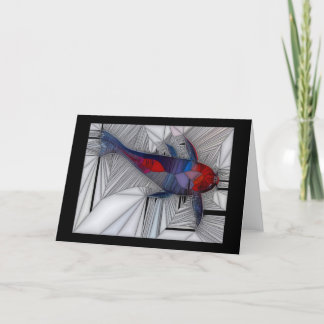 コイのコイ(ステンドグラスのスタイル)の挨拶状 カード