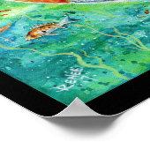コイのマーメイドとコイ魚のキャンバス印刷レニー ポスター (角)