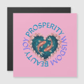 コイの幸運ピンクとターコイズの磁気カード (正面/裏面)