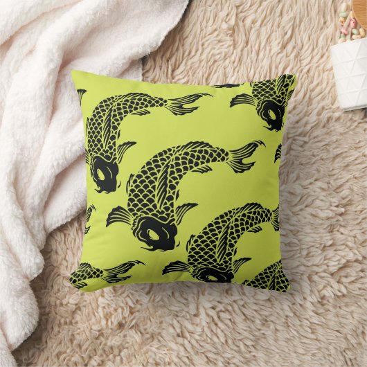 コイの枕緑 クッション (ブランケット)