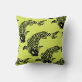 コイの枕緑 クッション (裏面)