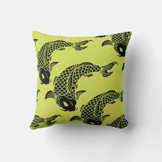 コイの枕緑 クッション (裏面)