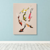 コイの水彩 キャンバスプリント (インサイチュ (ウッドフロア))