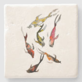 コイの水彩 ストーンコースター (正面)