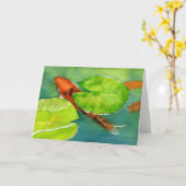 コイの池のnotecard カード (黄色い花)