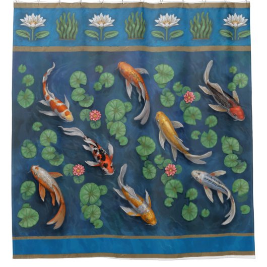 コイの池 シャワーカーテン (正面)