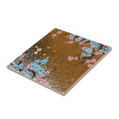 コイの池-木-は日本語セラミックタイル(b)を設計します タイル (側面)