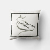 コイの禅のブラシの打撃の黙想の水彩画 クッション (裏面)