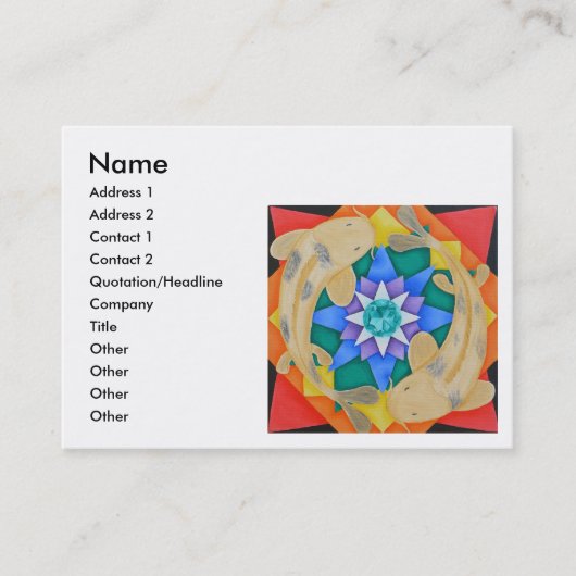 コイの魚およびはす名刺 名刺 (正面)