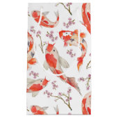 コイの魚および桜パターン スモールペーパーバッグ (正面)