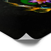 コイの魚がのまわりに池の蓮の花を泳ぐ ポスター (角)