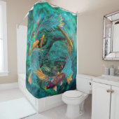 コイの魚が泳ぐ シャワーカーテン (インサイチュ)