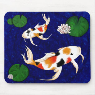 コイの魚のいる池 マウスパッド